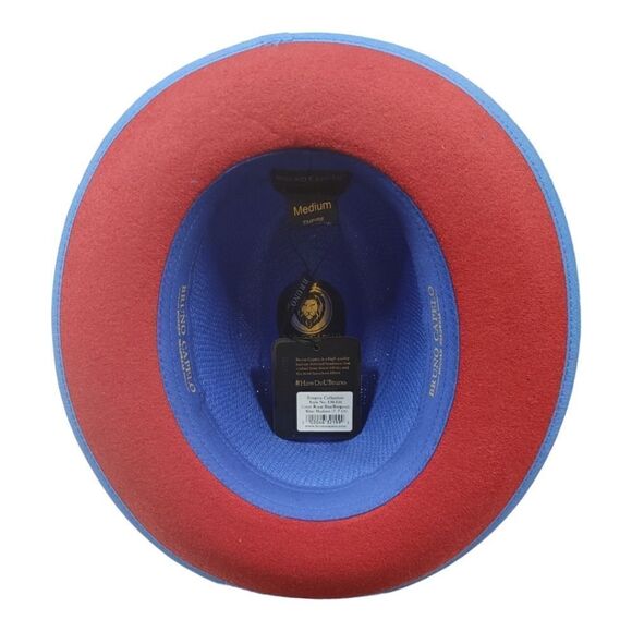 MEN'S BRUNO CAPELO EMPIRE COLLECTION STRAW 2 1/2" BRIM FEDORA HAT. EM 516. - Picture 7 of 8